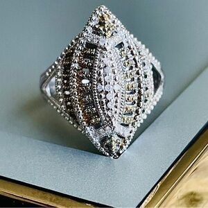 Judith Jack Genuine Diamond Millegrain Marquise Shape Sterling Silver Ri…